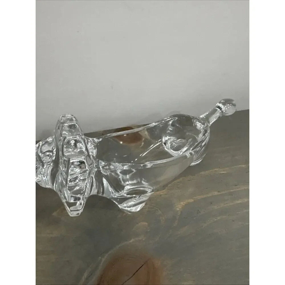Sasaki Japan Crystal Glass Lion Figurine Accessory, Candy, Trinket Dish No Chips